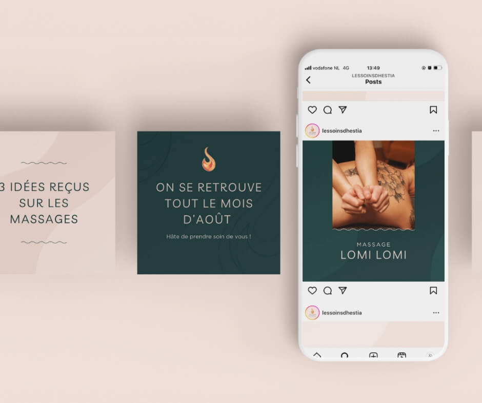 feed instagram pour salon de massage