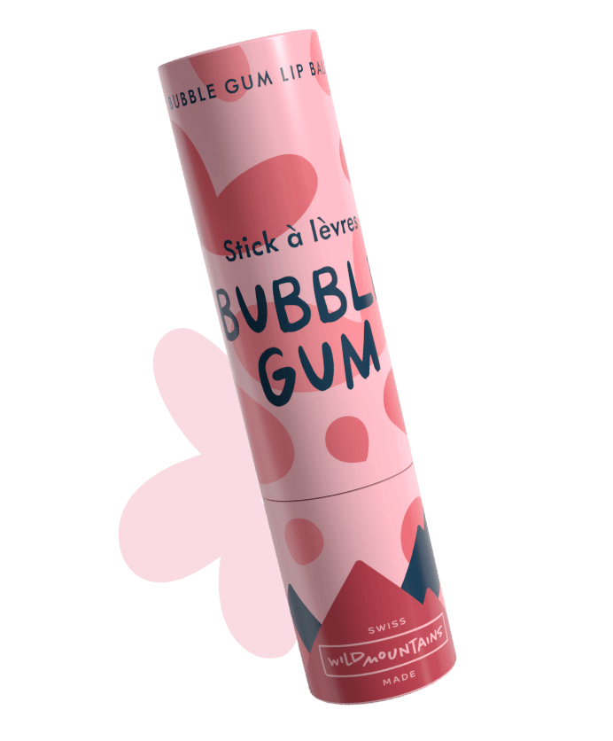 Création de packaging : stick à lèvre bubble gum