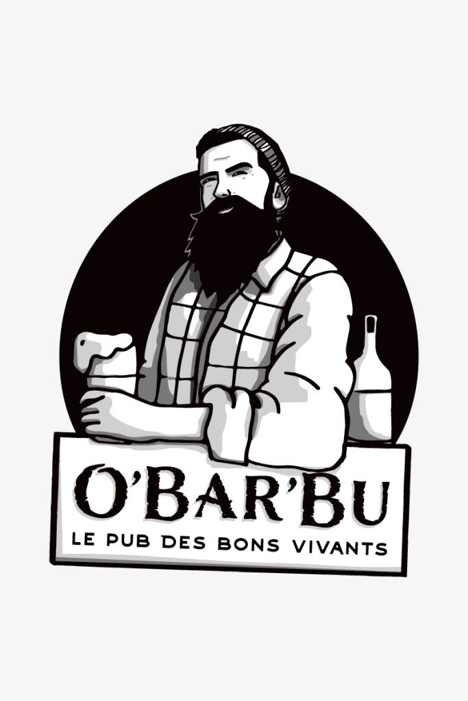 Logo illustré pour un bar