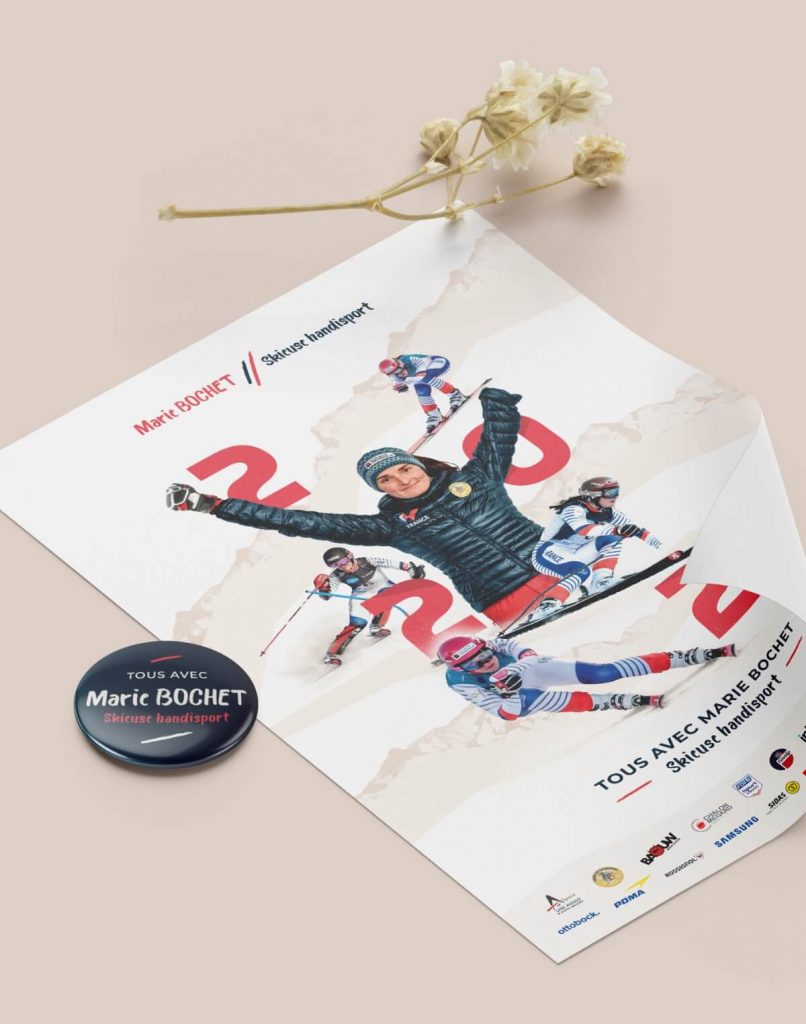 Création d'une affiche pour la skieuse Marie Bochet